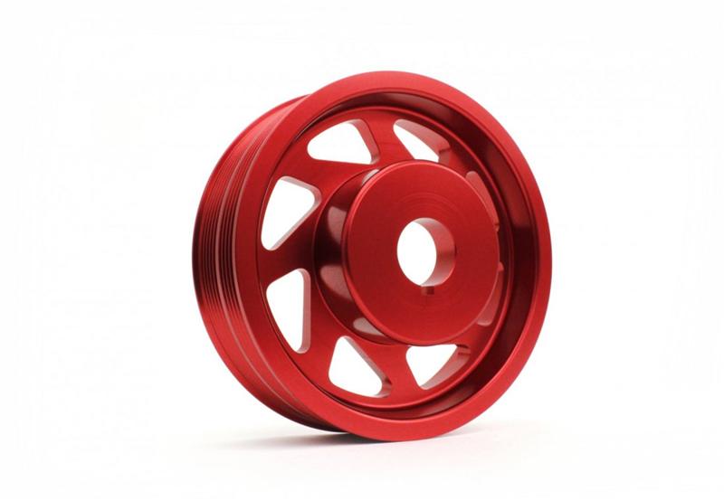 Subaru WRX STI Crank Pulley - Perrin Performance - Lightened - Red - `04-`21